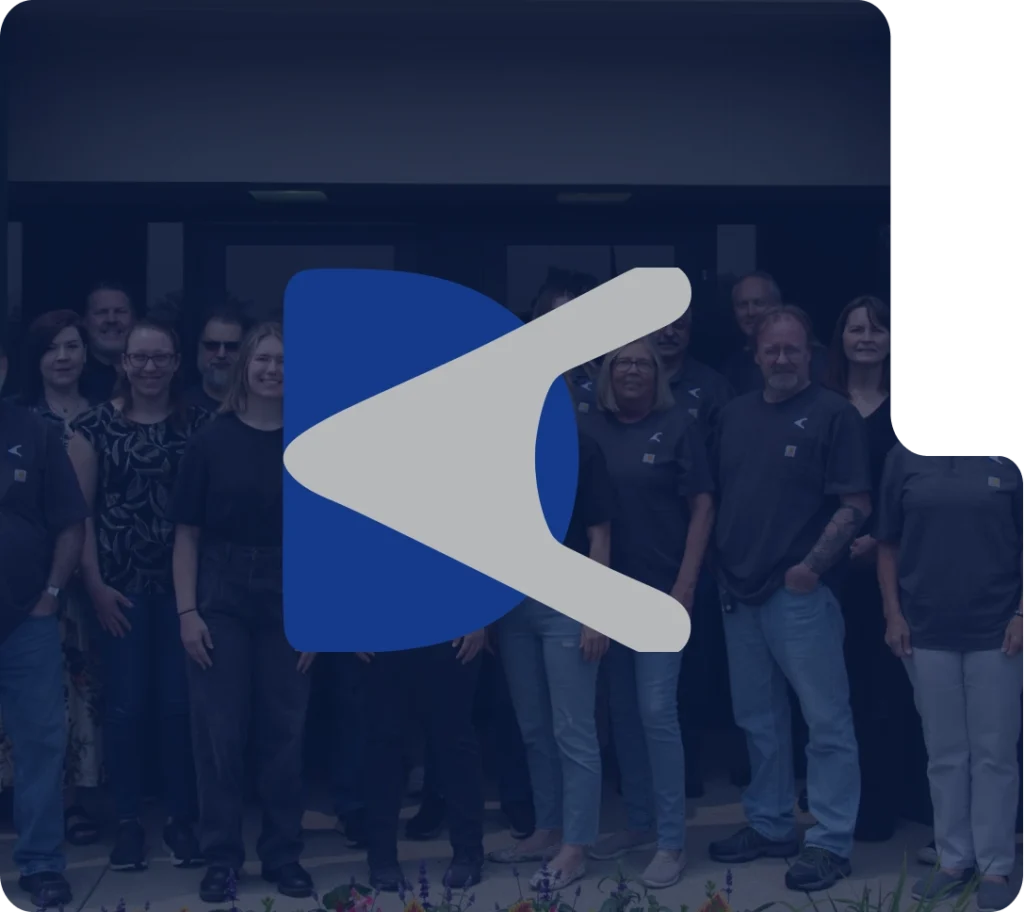 group photo of Dynamp with Dynamp logo above